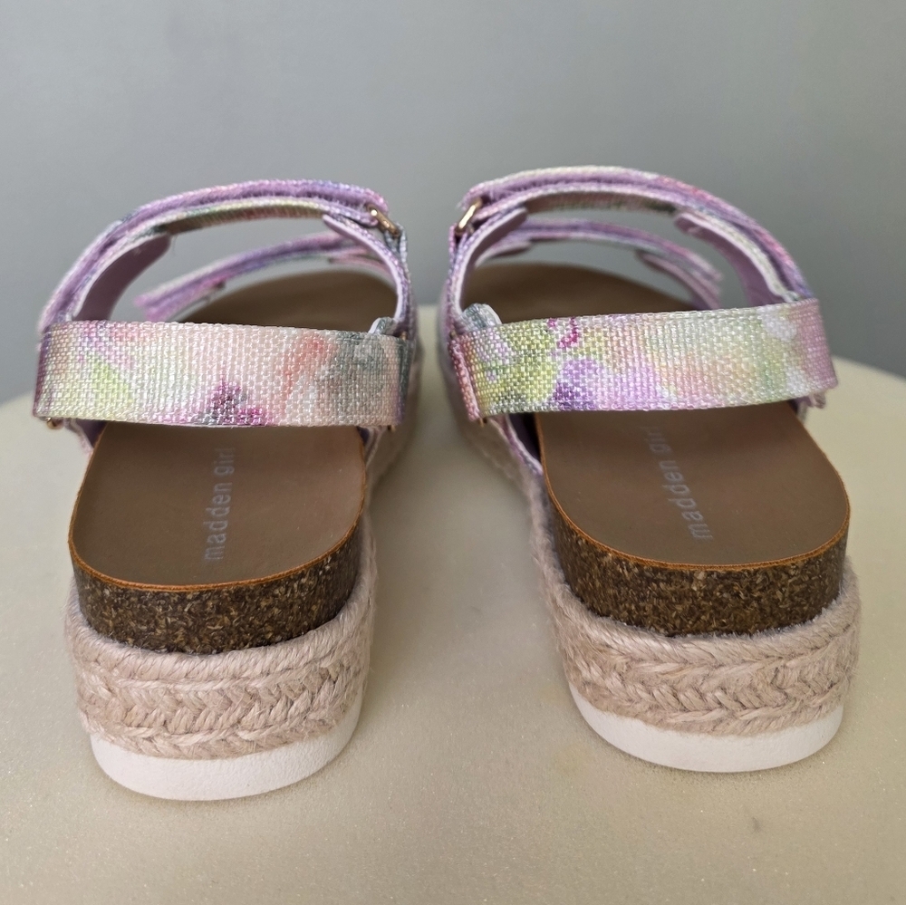 Madden Girl Teddy-T Pastel Tie-Dye Platform Velcro Sandals, Size 4 NEW IN BOX! - Picture 8 of 15